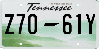 TN license plate Z7061Y