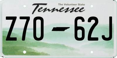 TN license plate Z7062J