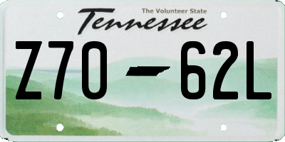 TN license plate Z7062L
