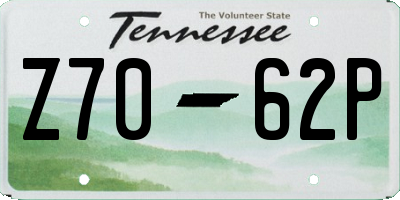 TN license plate Z7062P