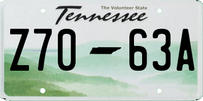 TN license plate Z7063A