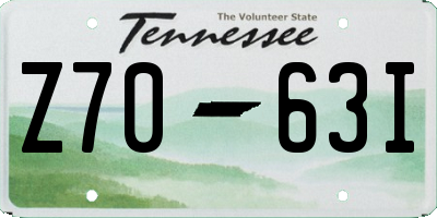 TN license plate Z7063I