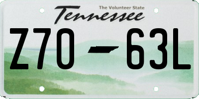 TN license plate Z7063L