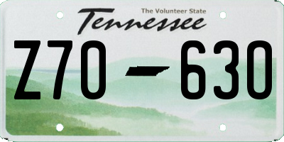 TN license plate Z7063O