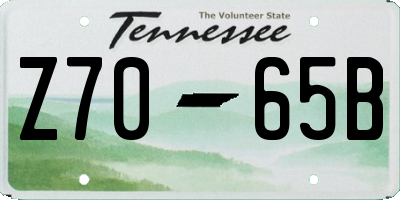 TN license plate Z7065B