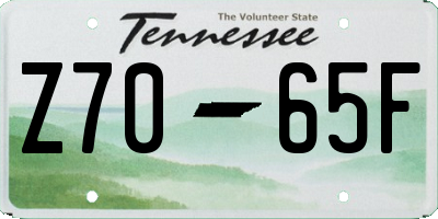 TN license plate Z7065F