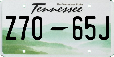 TN license plate Z7065J