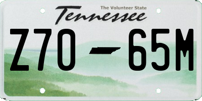 TN license plate Z7065M