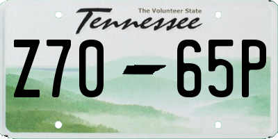 TN license plate Z7065P
