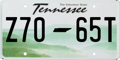 TN license plate Z7065T