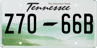 TN license plate Z7066B