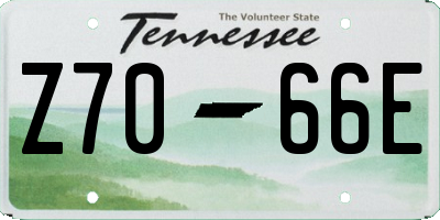 TN license plate Z7066E