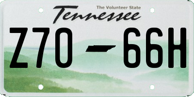 TN license plate Z7066H