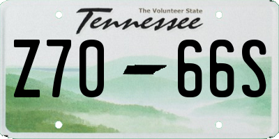 TN license plate Z7066S