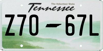 TN license plate Z7067L