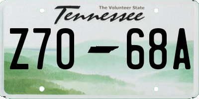 TN license plate Z7068A