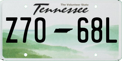 TN license plate Z7068L