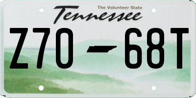 TN license plate Z7068T