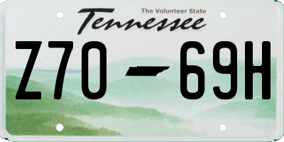 TN license plate Z7069H
