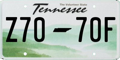 TN license plate Z7070F