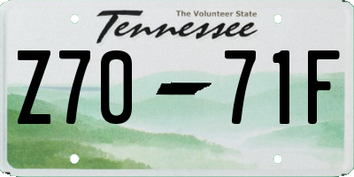 TN license plate Z7071F