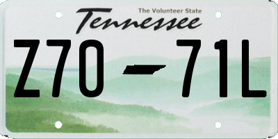 TN license plate Z7071L