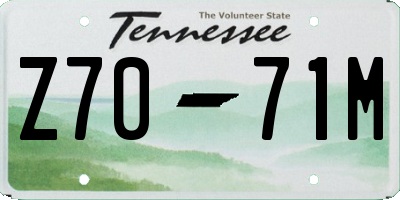 TN license plate Z7071M