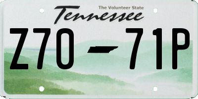 TN license plate Z7071P
