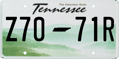 TN license plate Z7071R