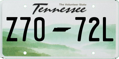 TN license plate Z7072L