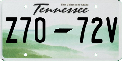 TN license plate Z7072V