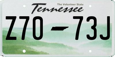 TN license plate Z7073J