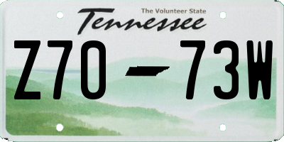 TN license plate Z7073W