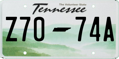 TN license plate Z7074A