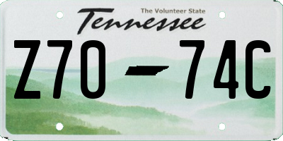 TN license plate Z7074C