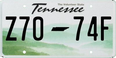 TN license plate Z7074F