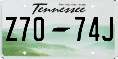 TN license plate Z7074J