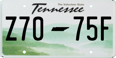 TN license plate Z7075F