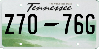 TN license plate Z7076G