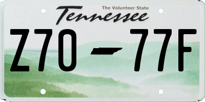TN license plate Z7077F