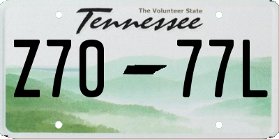 TN license plate Z7077L