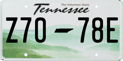 TN license plate Z7078E