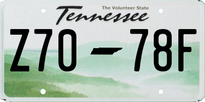 TN license plate Z7078F