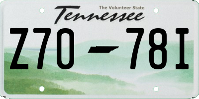 TN license plate Z7078I