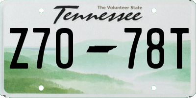 TN license plate Z7078T