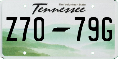 TN license plate Z7079G