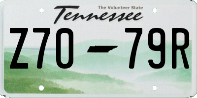 TN license plate Z7079R