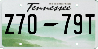 TN license plate Z7079T