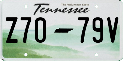 TN license plate Z7079V