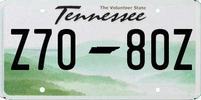 TN license plate Z7080Z